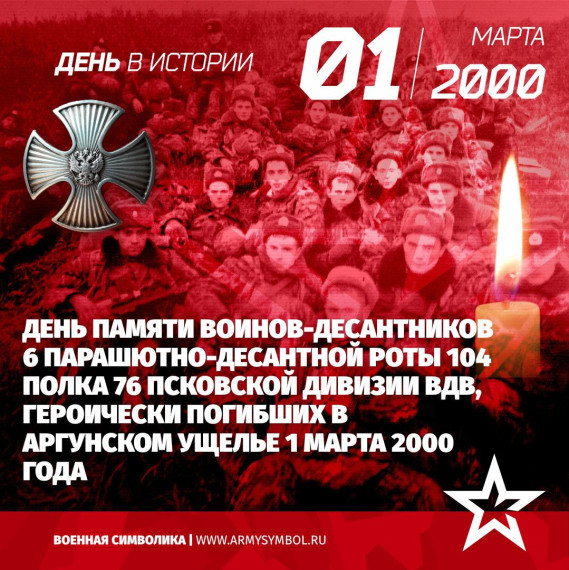 «Подвиг воинов-десантников 6 роты 76-й гвардейской воздушно-десантной Черниговской Краснознаменной дивизии».